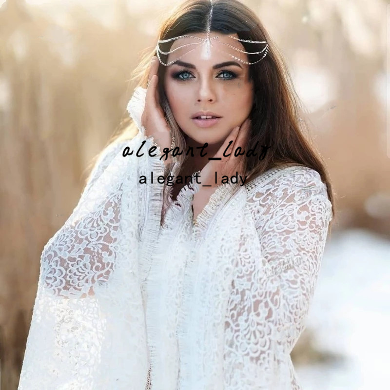 Vintage Crochet Lace Bohemian Wedding Dresses 2022 Flared Long Sleeves Outdoor Hippie Country Bridal Dress Robe De Soirée De Mariage