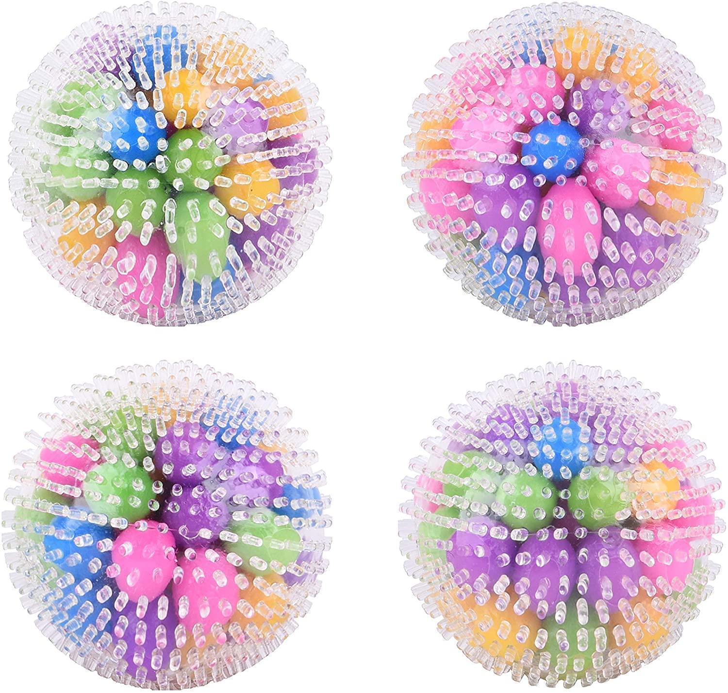 New DNA Squish Stress Ball (4-Pack) Squeeze Color Sensory Toy Relieve Tension Home Travel andfree Office Use Fun for Kids Adults FY9409