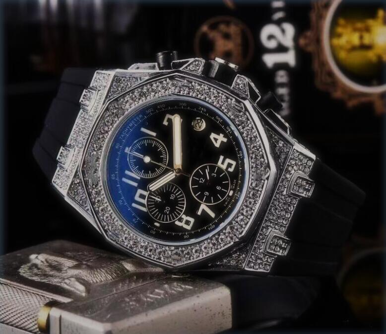 All Dials Working High Quality Mens Watches Stopwatch Classic Design Diamond Iced Out Watch Quartz Movement Men Sport Wristwatch Gift Clock Shinning Timer, As pic
All Dials Working High Quality Mens Watches Stopwatch Classic Design Diamond Iced Out Watch Quartz Movement Men Sport Wristwatch Gift Clock Shinning Timer, As pic