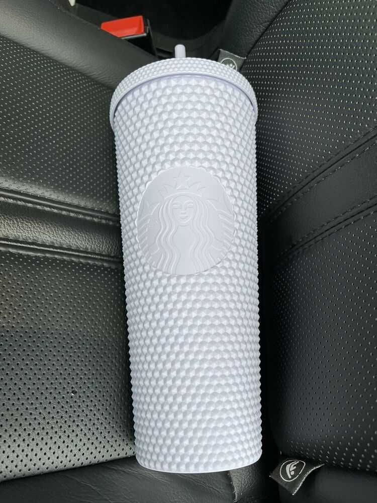 Starbucks Holiday 2021 Matte Lilac Studded Cup Tumbler 24oz Cold Cup US, White