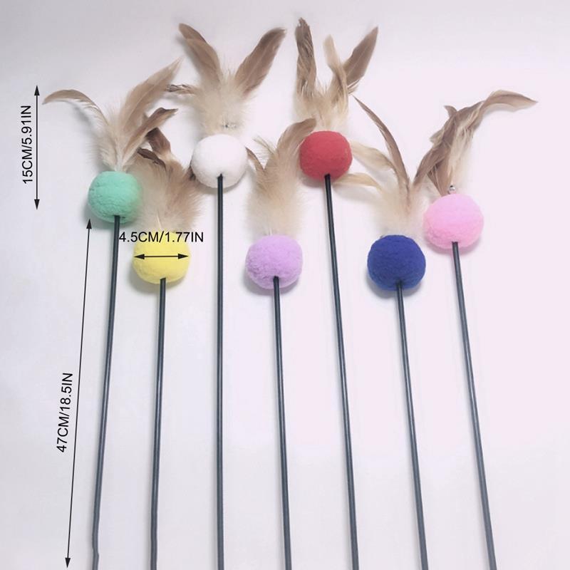 Cat Toys Random Color Wand Toy Interactive Pom Ball Fake Feather Teaser Pet Stick Kitten Product
Cat Toys Random Color Wand Toy Interactive Pom Ball Fake Feather Teaser Pet Stick Kitten Product
