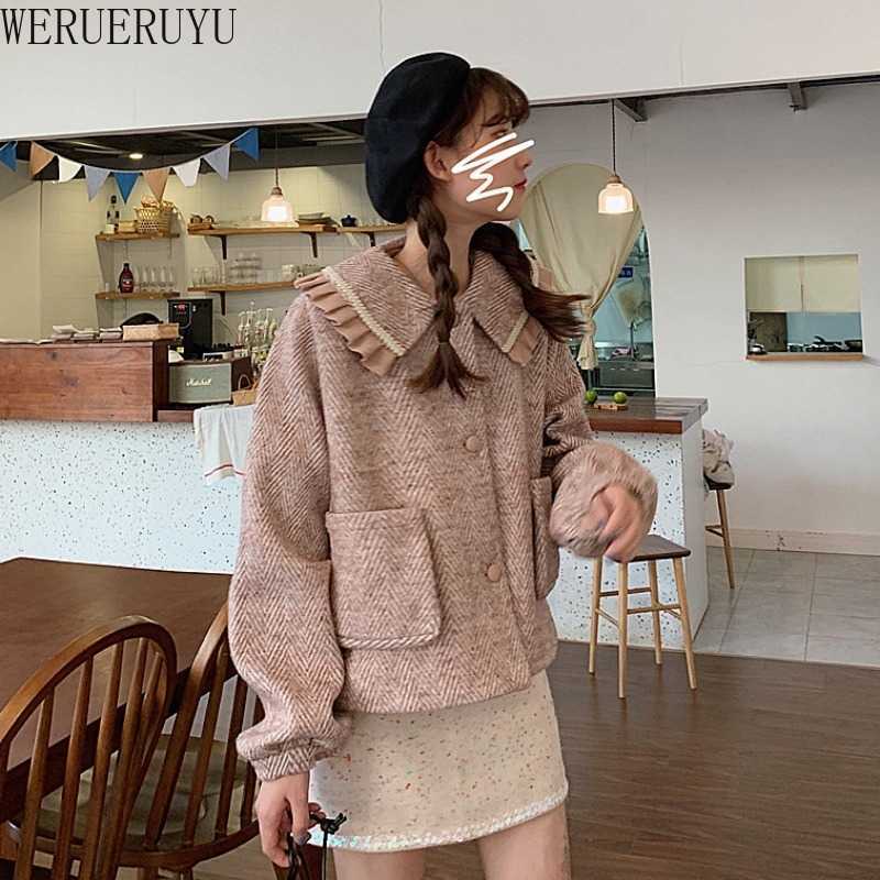 WERUERUYU Women's woolen coat Collar Jackets Women Winter Fashion Outerwear Thicker Loose Coat Casual 210608, Photo color
WERUERUYU Women's woolen coat Collar Jackets Women Winter Fashion Outerwear Thicker Loose Coat Casual 210608, Photo color