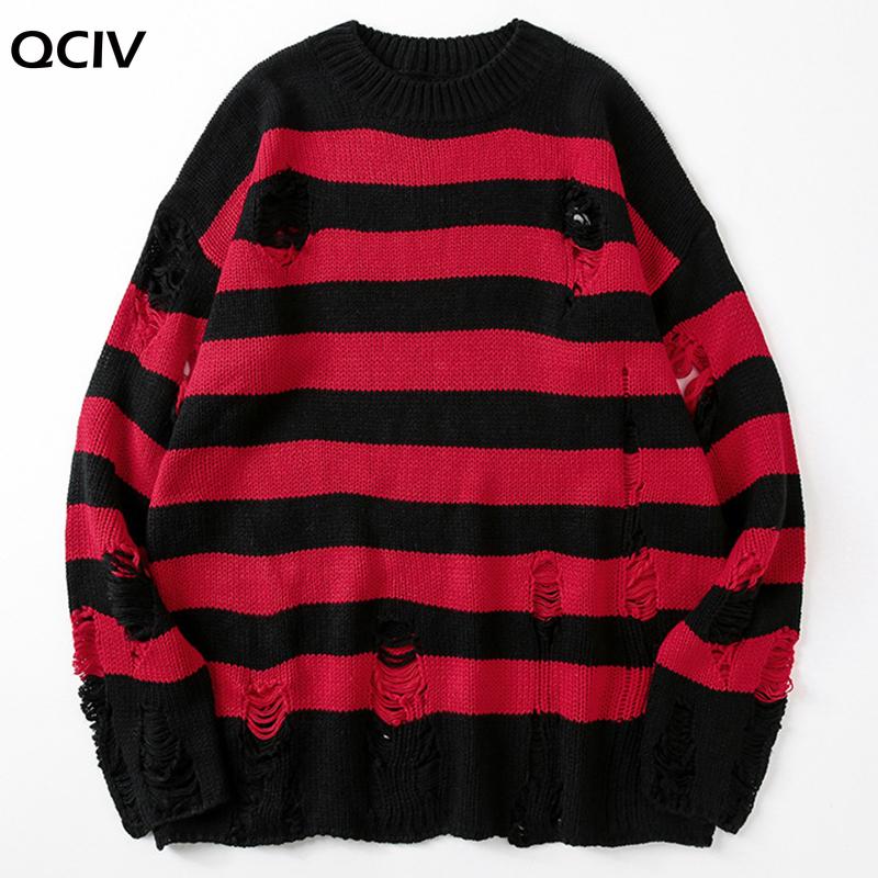 Men's Sweaters Striped Women Punk Unisex Sweater Autumn Hollow Out Hole Broken Jumper Loose Oversized Pullouvers Harajuku Streetwear, White;black
Men's Sweaters Striped Women Punk Unisex Sweater Autumn Hollow Out Hole Broken Jumper Loose Oversized Pullouvers Harajuku Streetwear, White;black