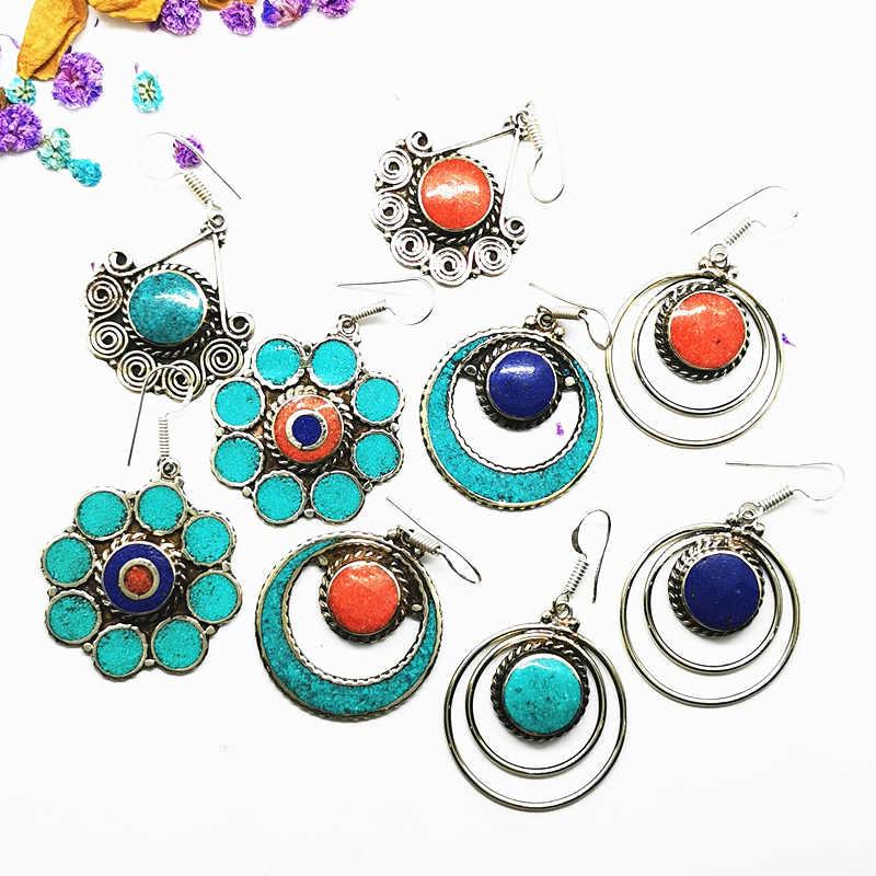 Dangle & Chandelier Vintage Hand Earring Pair Lovely For Girls Many Designs Copper Inlay Colorful Stone E106, Silver
Dangle & Chandelier Vintage Hand Earring Pair Lovely For Girls Many Designs Copper Inlay Colorful Stone E106, Silver
