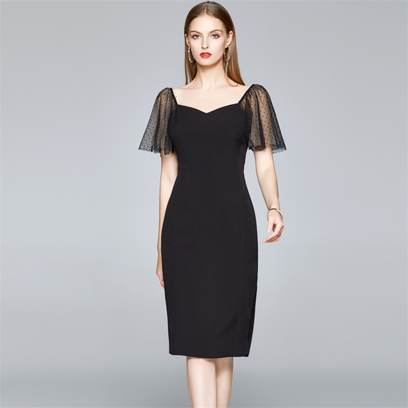 Fashion Runway Style Vintage Black Summer Dress Women Dot Mesh Knee-Lengh Sexy V-Neck Party Vestidos 210520, Photo color
Fashion Runway Style Vintage Black Summer Dress Women Dot Mesh Knee-Lengh Sexy V-Neck Party Vestidos 210520, Photo color