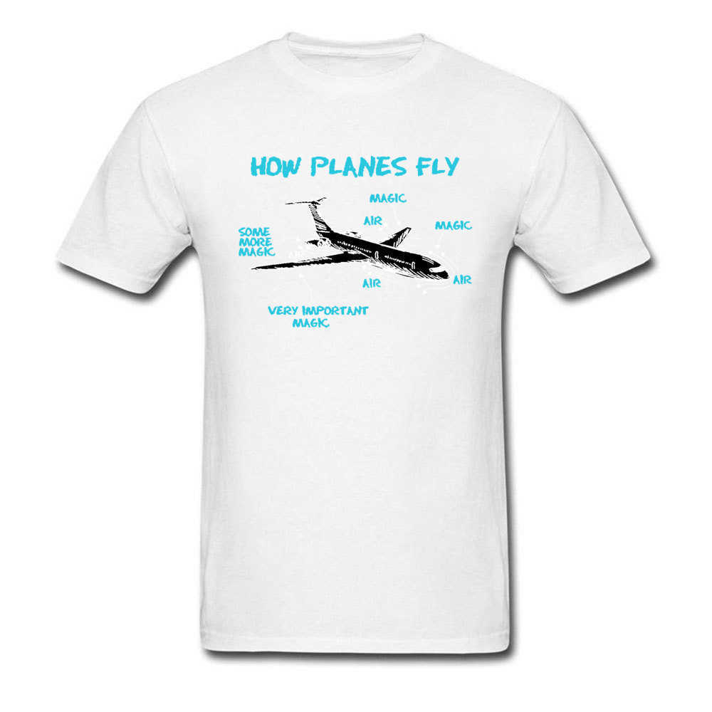 Print Engineer Mechanical How Plane Fly Mens T Shirts Aircraft Airplane Schematic Diagram Pattern Tshirt Father's Day Cotton 210629