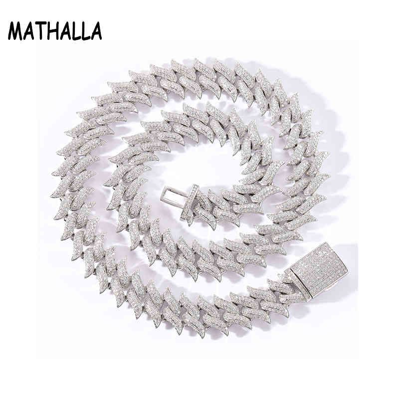 MATHALLA New 18mm Miami Lock Cuban Chain Necklace Gold Silver Bling Full Zircon Necklace Hip Hop Jewelry Men's Necklace X0509
MATHALLA New 18mm Miami Lock Cuban Chain Necklace Gold Silver Bling Full Zircon Necklace Hip Hop Jewelry Men's Necklace X0509