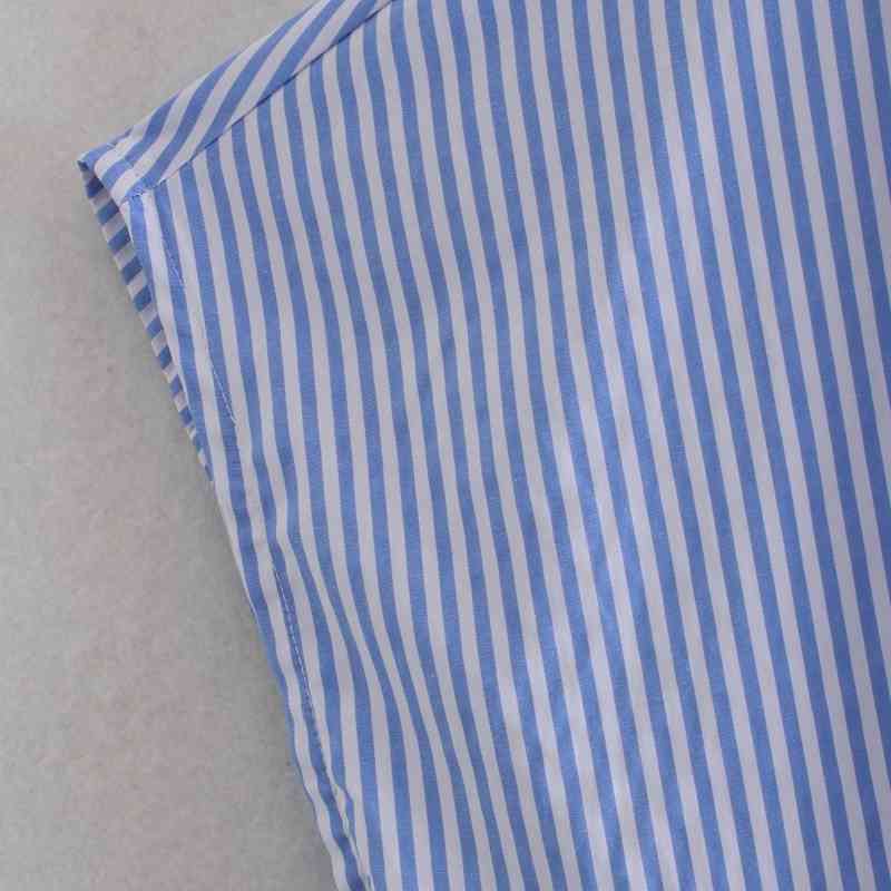 Summer Women Raglan Sleeve Striped Midi Shirt Dress Female Stand Collar Clothes Casual Lady Loose Vestido D7655 210430