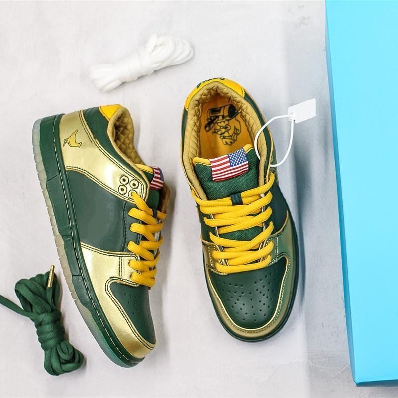 Wholesales SB Dunks Skateboarding Shoes Green Gold Real Leather Mens Women Designer Sport Sneakers Size 36-45
Wholesales SB Dunks Skateboarding Shoes Green Gold Real Leather Mens Women Designer Sport Sneakers Size 36-45