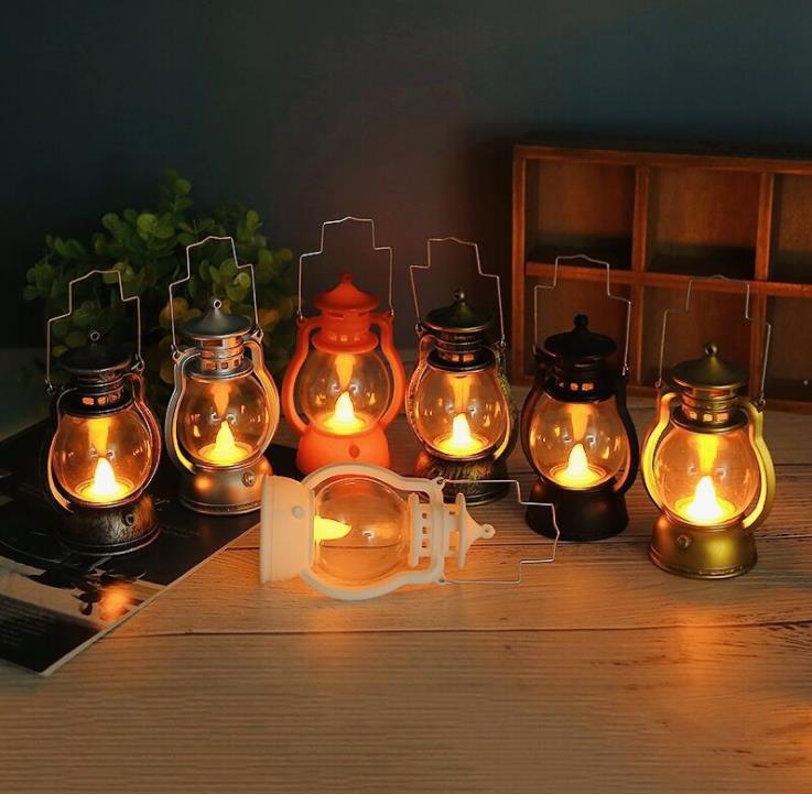 120pcs Halloween decoration retro small oil lamp Christmas gift pony lantern creative bar ghost festival atmosphere layout party night light SN5615