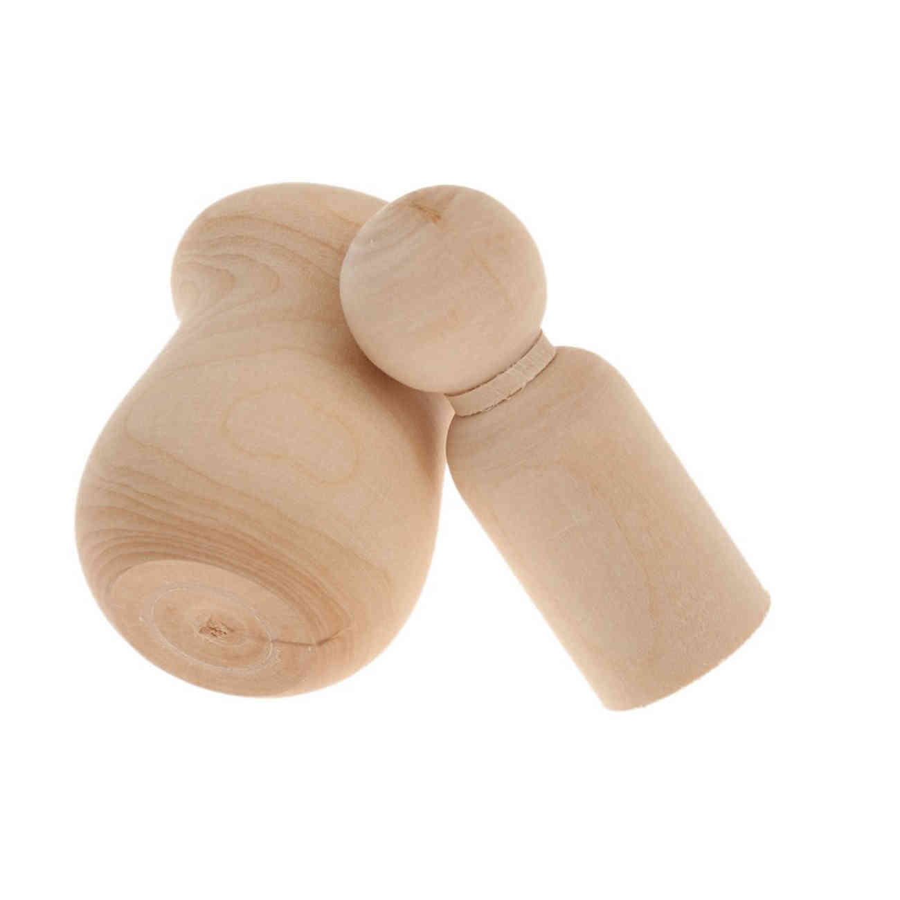 10 PCS Unfinished Wooden Peg Doll Bodies People Nesting Set for Paint Stain Ornament Decorations Childlike fun