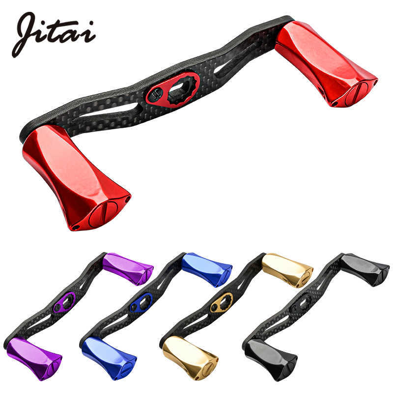 Jitai Fishing Reel Handle Carbon Fibre Aluminum Alloy Knob For Baitcasting Fish Tackle Accessory 210727