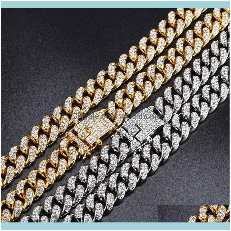 & Pendants Jewelrymen Hip Hop Bling Full Pave Rhinstones Chain Necklace Miami Cuban Chains Necklaces Butterfly Clasp Unisex Jewelry Drop Del
& Pendants Jewelrymen Hip Hop Bling Full Pave Rhinstones Chain Necklace Miami Cuban Chains Necklaces Butterfly Clasp Unisex Jewelry Drop Del