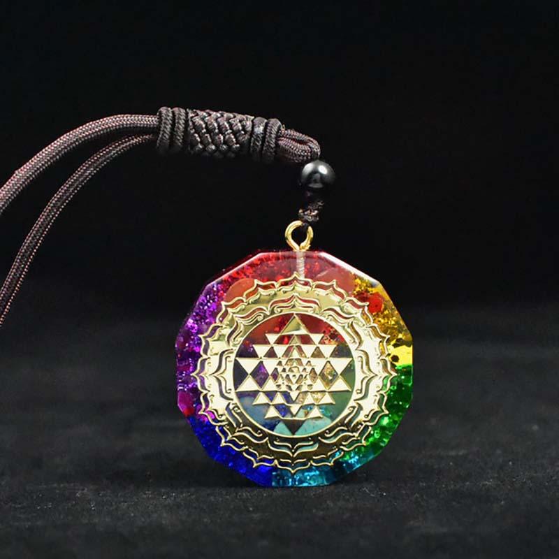 Pendant Necklaces Orgone Necklace Metatron Cube Orgonite Energy 7 Chakras Reiki Healing EMF Protection Crystal