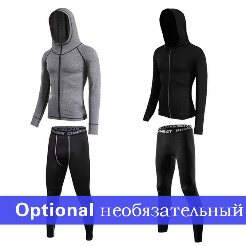 Men's Gym Training Fiess Sportswear Athletic Physical Workout Clothes Suits Running Jogging Sports Clothing Tracksuit Dry Fit Q1901