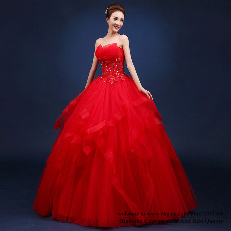 Quinceanera Dresses 2021 Sexy Sequins Appliques Crystal Red Party Prom Formal Lace Up Princess Ball Gown Tulle Vestidos De 15 Anos Q38