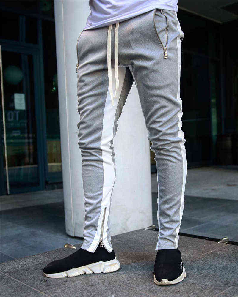 Mens Joggers Casual Pants Fitness Men Sportswear Tracksuit Bottoms Skinny Sweatpants Trousers Black Gyms Jogger Track Pants 211112