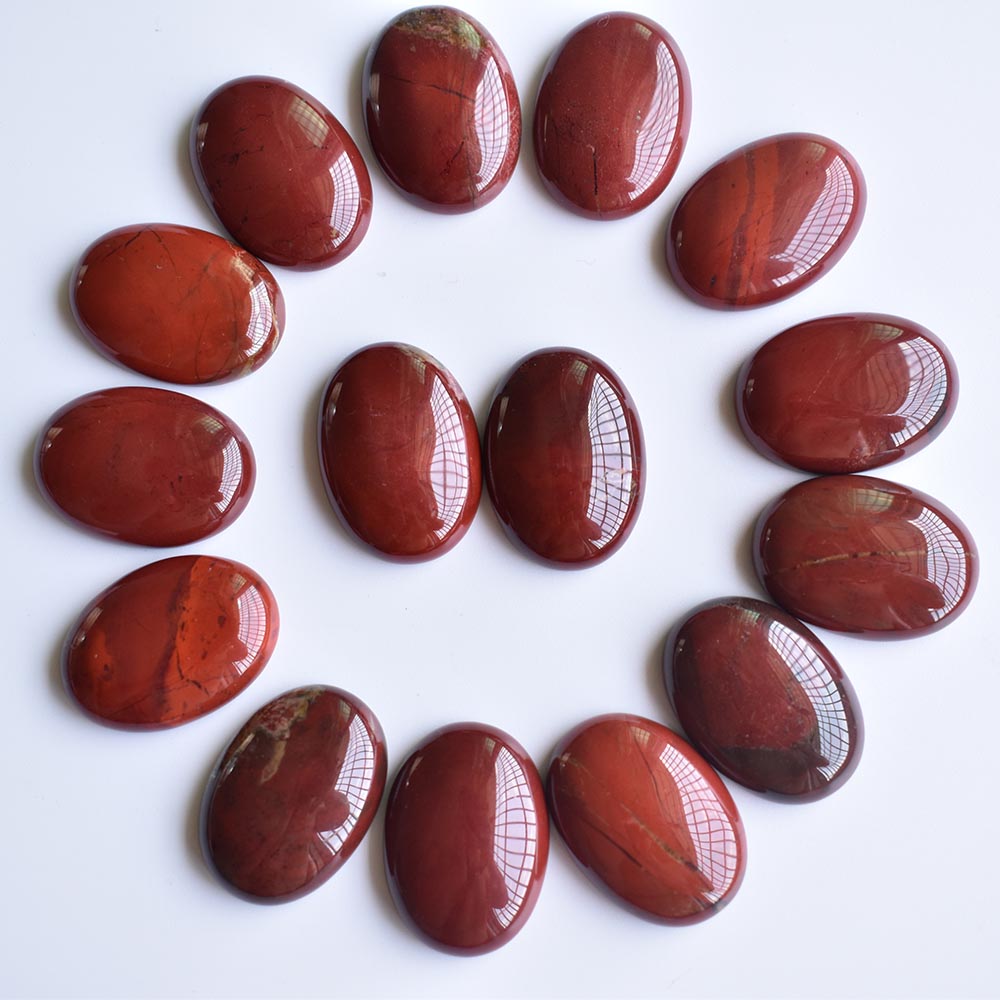 Natural stone 18x25mm oval Loose Beads opal Rose Quartz Tiger's Eye turquoise Cabochons Flat Back for necklace ring earrrings jewelry accessory