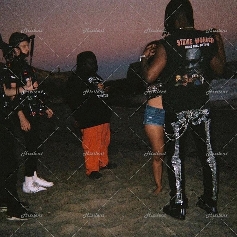 Men's Pants Rhinestone Bone Y2k Grunge Hip Hop Punk Harajuku Jogging Sports Casual Sportswear Training