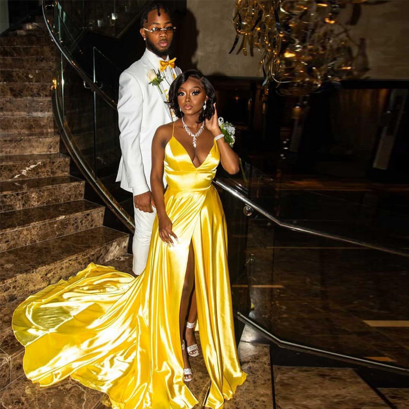 Simple Yellow Spaghetti Strap Prom Dresses Side Split Satin Cocktail Party Gowns Vestidos De Fiesta, Red
Simple Yellow Spaghetti Strap Prom Dresses Side Split Satin Cocktail Party Gowns Vestidos De Fiesta, Red
