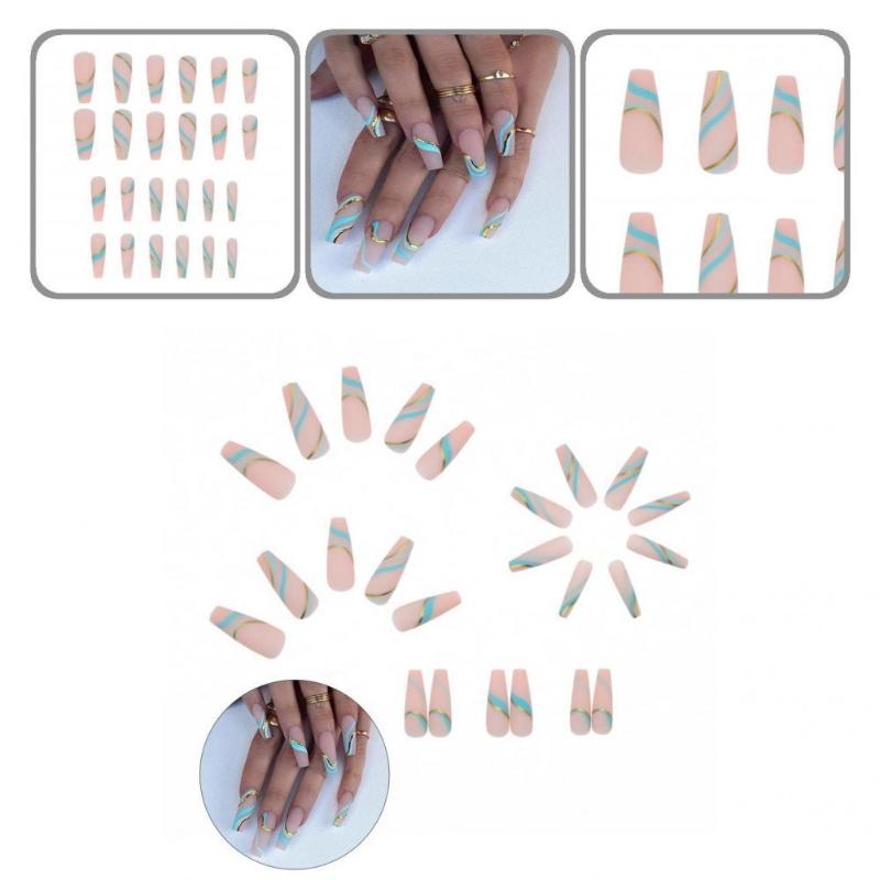 False Nails 1 Set Fake Unique Multi-Color Smooth Extra Long Artificial Nail Tips For Beauty Salon, Red;gold
False Nails 1 Set Fake Unique Multi-Color Smooth Extra Long Artificial Nail Tips For Beauty Salon, Red;gold