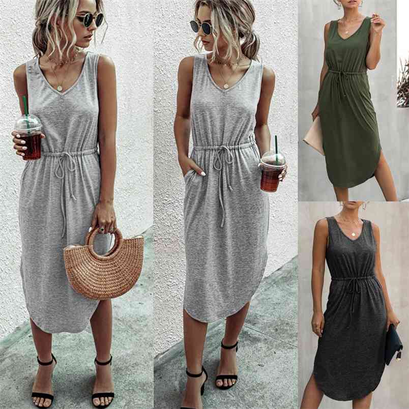 Women Casual Dress Summer Fashion Sexy Slim Irregular Solid Color Vest Bottoming Dresses Femme Tank Lace Up Midi Vestido 210517, Black
Women Casual Dress Summer Fashion Sexy Slim Irregular Solid Color Vest Bottoming Dresses Femme Tank Lace Up Midi Vestido 210517, Black
