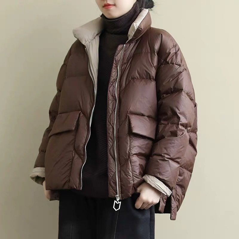 Winter Light Down Jacket Coat Women Stand Collar 90% White Duck Down Coat Casual Loose Autumn Outwear Bread Oversize Parkas 210521, Black
Winter Light Down Jacket Coat Women Stand Collar 90% White Duck Down Coat Casual Loose Autumn Outwear Bread Oversize Parkas 210521, Black