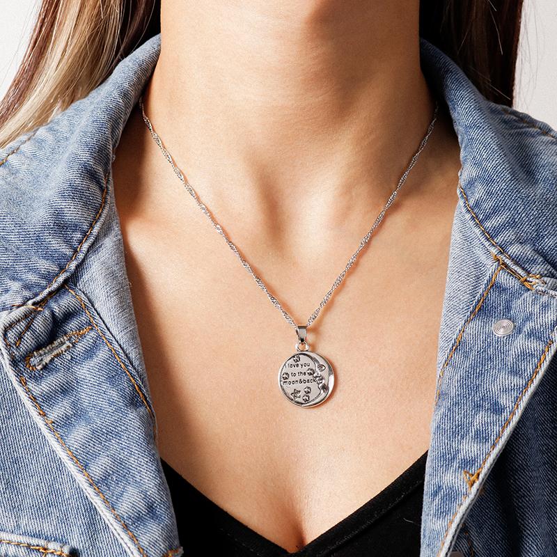 Pendant Necklaces European Coin Stars Moon For Women Silver Color Twist Chain Necklace Fashion Jewelry Gifts Valentine's Day
Pendant Necklaces European Coin Stars Moon For Women Silver Color Twist Chain Necklace Fashion Jewelry Gifts Valentine's Day