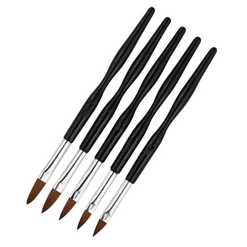Nail Art Kits 5pcs Acrylic Uv Gel Carving Brush Glitter Pen Set Tools Brushes For Manicure Equipment Supply Professionals