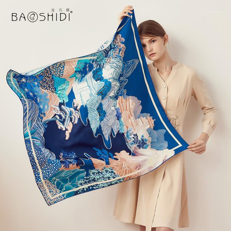 Scarves Butterfly Silk In The Fall And Winter Of 2022 Joker Mulberry Scarf Large Squares/mountains Love Poems, Blue;gray
Scarves Butterfly Silk In The Fall And Winter Of 2022 Joker Mulberry Scarf Large Squares/mountains Love Poems, Blue;gray