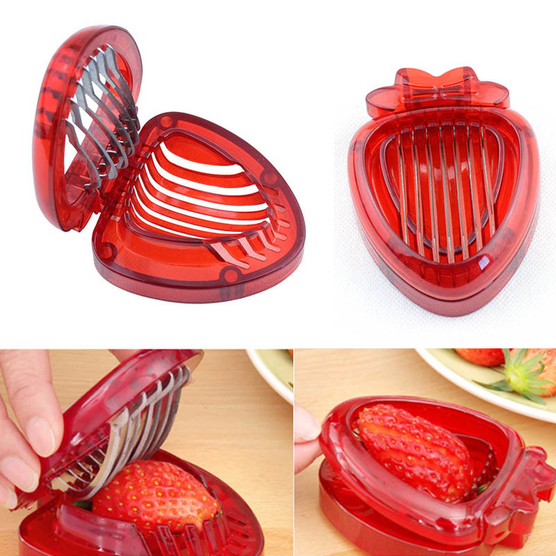 Stainless Steel vegetable Fruit Carving Tools Portable Strawberry Slicer Salad Cutter Kitchen decor Gadgets DIY hand Craft 1 pcs