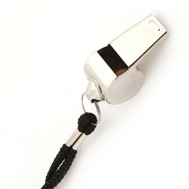 Stainless Steel Whistle Party Favor Outdoor Survival Whistle With Lanyard Competition Training Supplies