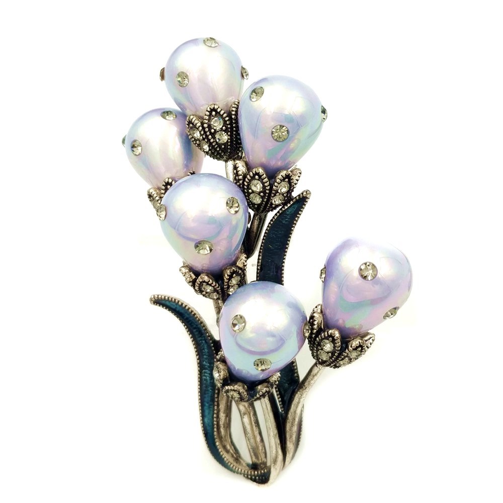 Retro Antique Imitated Pear Shaped Pearl Tulip Brooches Gold Tone Enameled Leaf Crystal Deco Flower Bud Pins Sweater Accessory
Retro Antique Imitated Pear Shaped Pearl Tulip Brooches Gold Tone Enameled Leaf Crystal Deco Flower Bud Pins Sweater Accessory