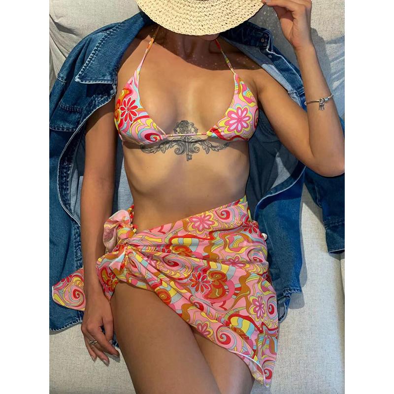 Women' Swimwear Mossha 3 Pieces Mesh Skirt Triangle Micro Bikini Set Brazilian Print Swimsuit Swimming Suit Sexy Bathing, X21sw5831
Women' Swimwear Mossha 3 Pieces Mesh Skirt Triangle Micro Bikini Set Brazilian Print Swimsuit Swimming Suit Sexy Bathing, X21sw5831