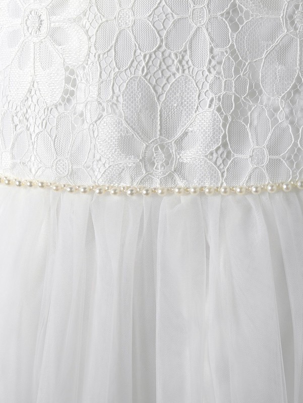 Toddler Girls Contrast Lace Pearl Beaded Mesh Cami Dress SHE