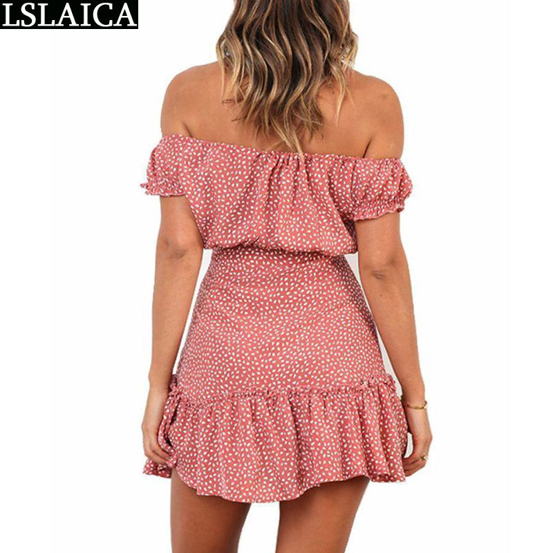 party dress off the shoulder slim small floral print bodycon bandage hollow out slash neck sexy club women 210515