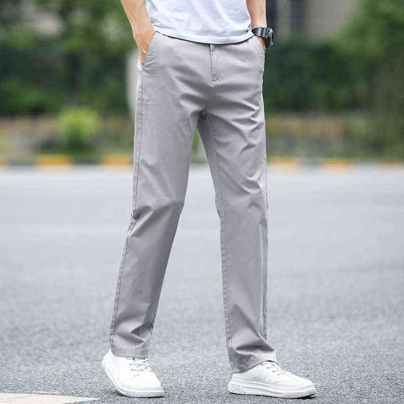 Autumn Winter Pants Men Cotton Fashion Business Stretch Men Chinos Trousers Casual Black Pants Male Pentalon Homme Mens 40 211112