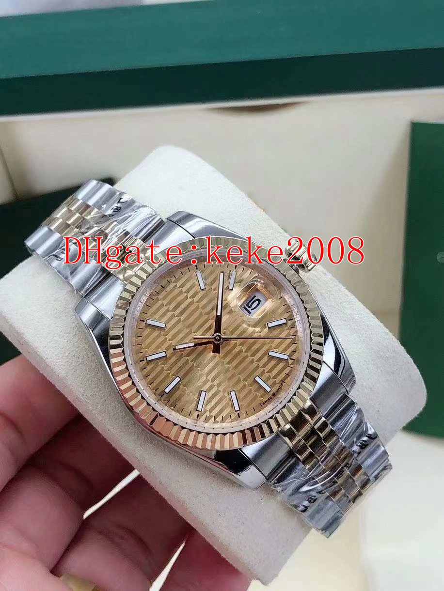 Fashion good men watches Wristwatches 126234 36mm Yellow gold Pit pattern Dial Stainless Two tones jubilee bracelet 2813 Movement Automatic mechanical Mens Watch, No box papers
Fashion good men watches Wristwatches 126234 36mm Yellow gold Pit pattern Dial Stainless Two tones jubilee bracelet 2813 Movement Automatic mechanical Mens Watch, No box papers