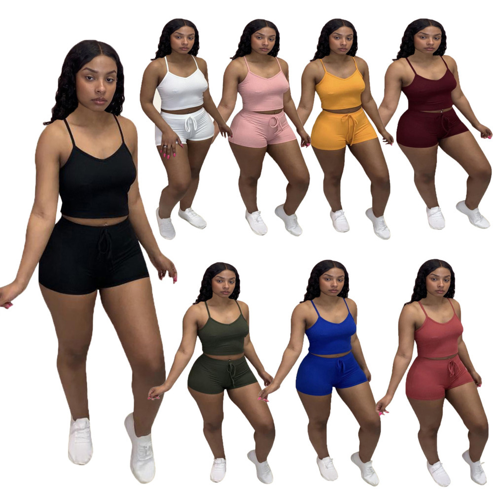 Sexy Women Tracksuits Two Piece Set Fashion Casual Solid Color Belt Vest Top And Shorts Ladies Suit, Army green-6
Sexy Women Tracksuits Two Piece Set Fashion Casual Solid Color Belt Vest Top And Shorts Ladies Suit, Army green-6