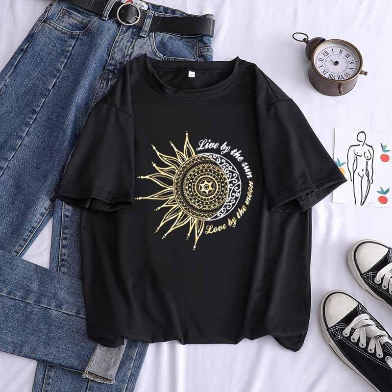 Women's T-Shirt Fashion Sun And Moon Printed Shirt Women Friend Plus Size Casual Female Tops 90s Sexy Mujer Loose Streetwear T, Beige
Women's T-Shirt Fashion Sun And Moon Printed Shirt Women Friend Plus Size Casual Female Tops 90s Sexy Mujer Loose Streetwear T, Beige