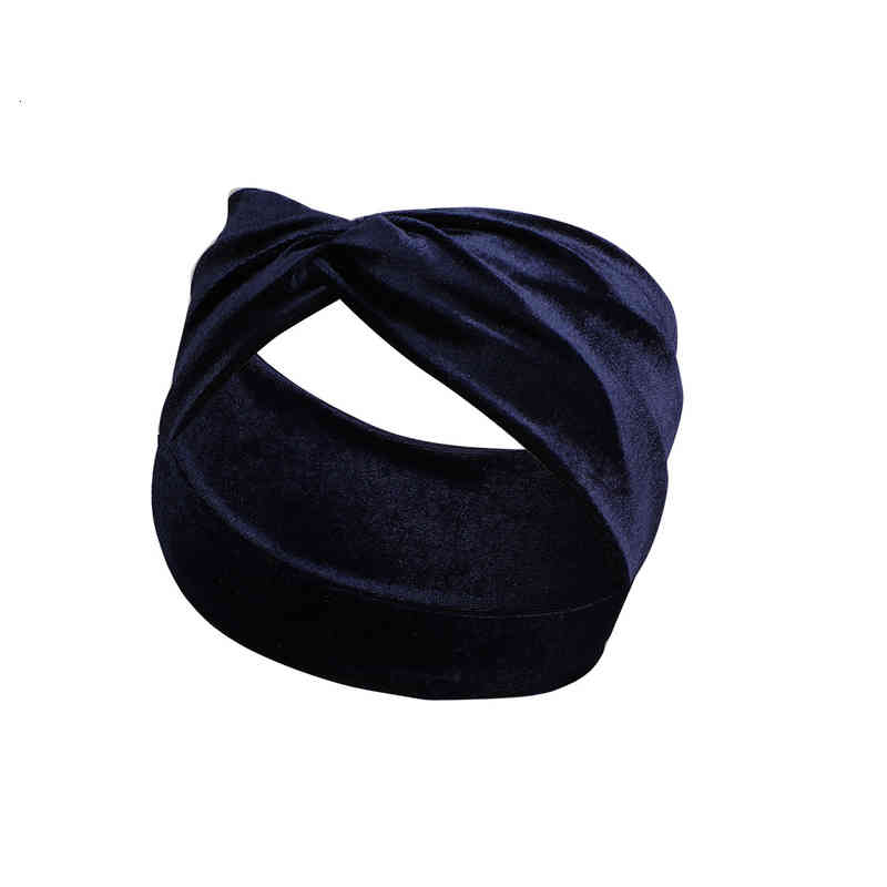 Hair Accessories Solid Gold Velvet Band Temperament Elastic Knot Cross Wide Brimmed Headband