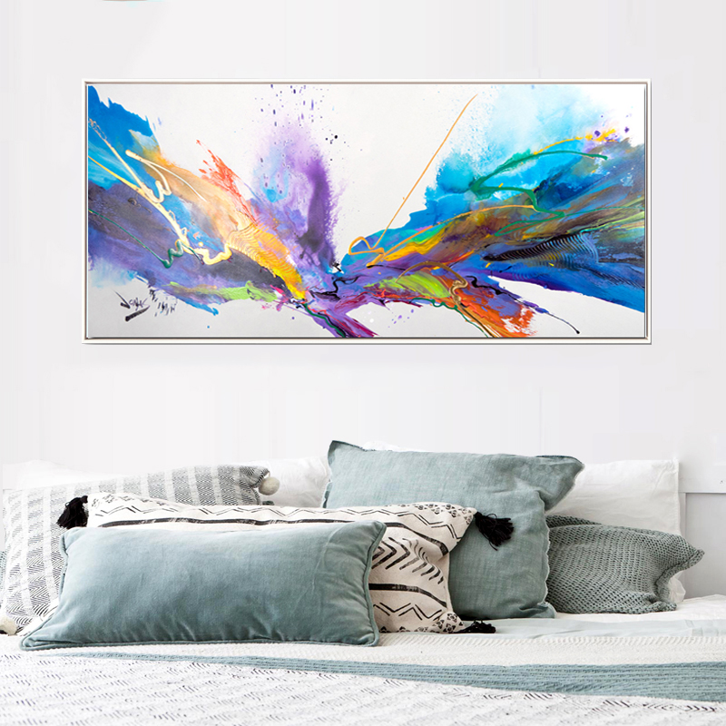 Abstract Art Blueberry Burst Watercolor Blue Canvas Painting Wall Art Prints For Living Room Abstract Clouds Art Prints Poster