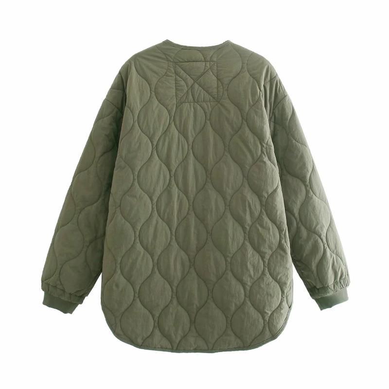 Women's Down & Parkas ZBZA 2021 Autumn Trend Personality Can Be Double-sided Padded Jacket Pocket Decoration Simple Cotton