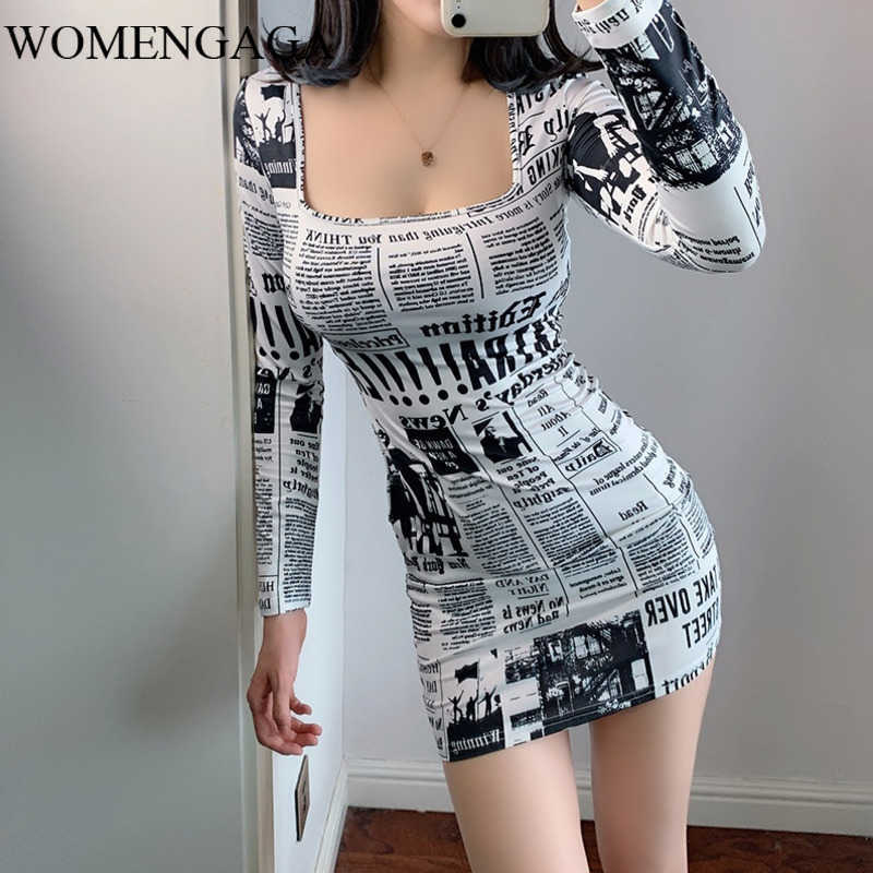 Europe -selling Printed spaper Sexy Mini Dress Autumn Fashion Street Shooting Slim Girl Female Square Collar ZW0 210603, White
Europe -selling Printed spaper Sexy Mini Dress Autumn Fashion Street Shooting Slim Girl Female Square Collar ZW0 210603, White