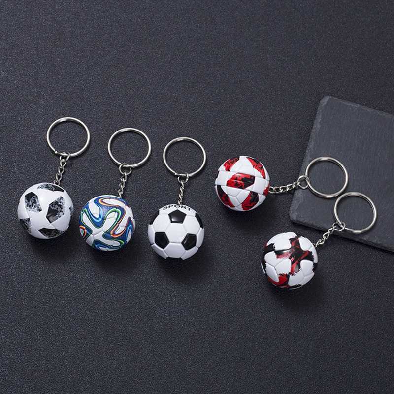 3D Sports Football Key Chains Souvenirs PU Leather Keyring for Men Soccer Fans Keychain Pendant Boyfriend Gifts G1019
