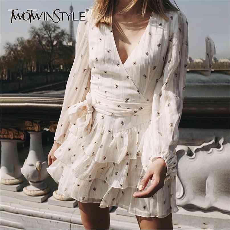 Print Elegant Dress Women V Neck Lantern Sleeve High Waist Lace Up Ruffles Mini Summer Dresses Female 210520, As picture
Print Elegant Dress Women V Neck Lantern Sleeve High Waist Lace Up Ruffles Mini Summer Dresses Female 210520, As picture