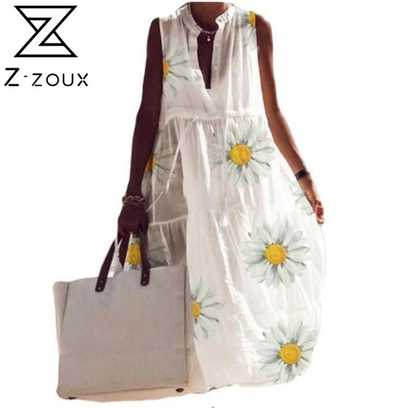 Women Dress Drawstring V-neck Plus Size Beach Dresses Woman Vintage Sexy Long Flower Girl Fashion 210513