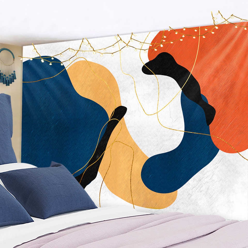 Psychedelic Hippie Print Tapestry Living Decoration House Tapestry India Macrame Wall Hanging Home Art bohemian Decor Fireplace 210609