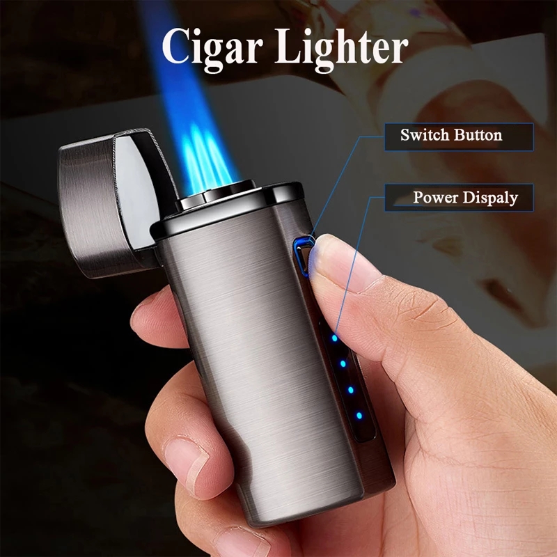 Windproof Metal USB Triple Torch Gas Window LED Lighter 3 Jet Gas Cigar Three Turbo Powerful BBQ Spray Gun Kitchen Pipe Lighters
Windproof Metal USB Triple Torch Gas Window LED Lighter 3 Jet Gas Cigar Three Turbo Powerful BBQ Spray Gun Kitchen Pipe Lighters