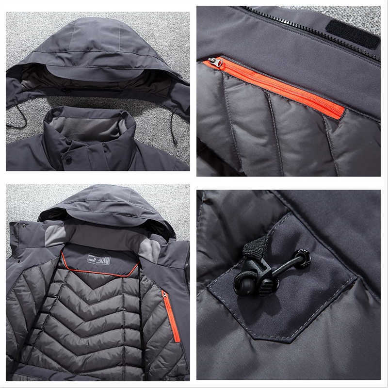 Top Quality White Duck Down Jacket Men Thick Winter Hat Detached Warm Parka Waterproof Windproof -30 Degrees 3069 210917